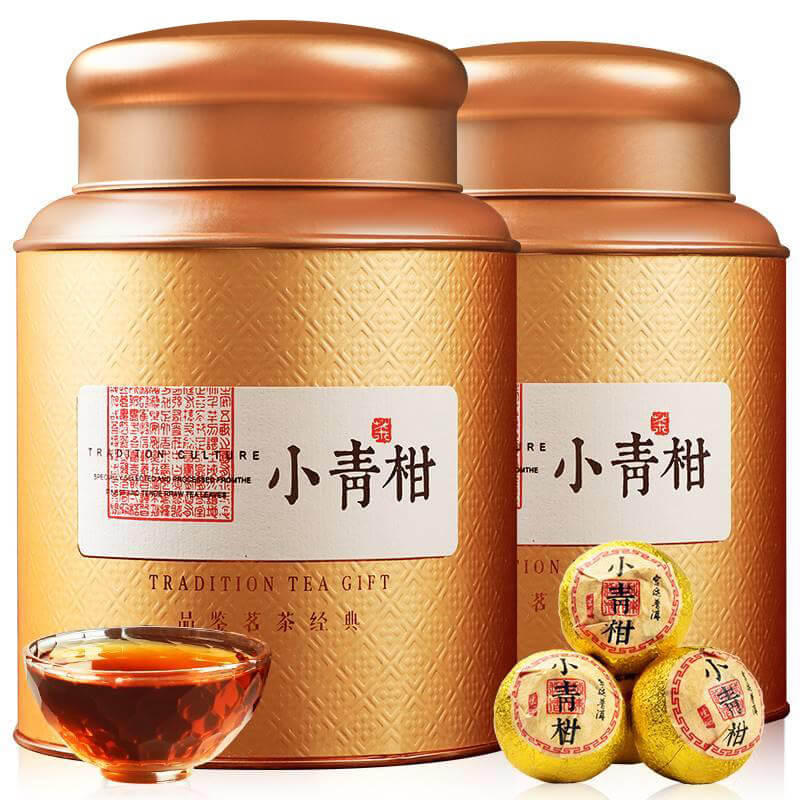 陈一凡正宗生晒新会小青柑500g 茶叶普洱茶云南宫廷普洱料熟茶陈皮普洱